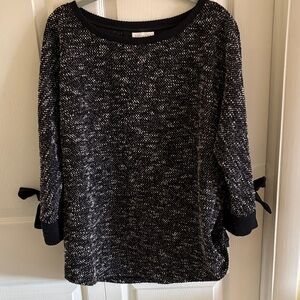 Charter Club Black and White Textured Sweater